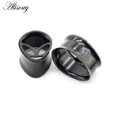 2PC HipHop Earring Tunnels Plugs Stainless Steel Water Drop Alien Ear Gauges
