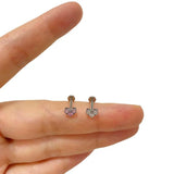Titanium CZ Paved Labret Studs