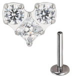 Titanium CZ Paved Labret Studs