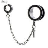 2pcs Stainless Steel Ear Tunnel Plugs Flesh Expander Stretcher Gauges