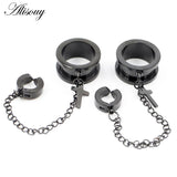 2pcs Stainless Steel Ear Tunnel Plugs Flesh Expander Stretcher Gauges