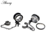 2pcs Stainless Steel Ear Tunnel Plugs Flesh Expander Stretcher Gauges