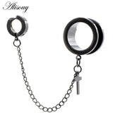2pcs Stainless Steel Ear Tunnel Plugs Flesh Expander Stretcher Gauges