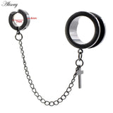 2pcs Stainless Steel Ear Tunnel Plugs Flesh Expander Stretcher Gauges