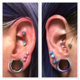 2PCS Saddle Stretchers Ear Tunnels Plugs Body Jewelry