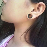 2PCS Saddle Stretchers Ear Tunnels Plugs Body Jewelry