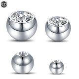 10Pcs Titanium Screw Gem Balls Body Jewelry Rings