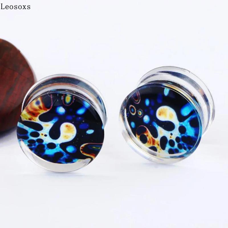Leosoxs 2pc Acrylic Ear Plugs & Tunnels Ear Piercings