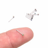 10Pcs Crystal Nose Ring Bone Stud Surgical Steel Body Jewelry