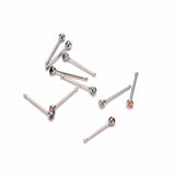 10Pcs Crystal Nose Ring Bone Stud Surgical Steel Body Jewelry