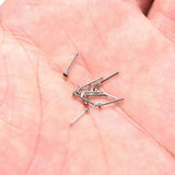 10Pcs Crystal Nose Ring Bone Stud Surgical Steel Body Jewelry