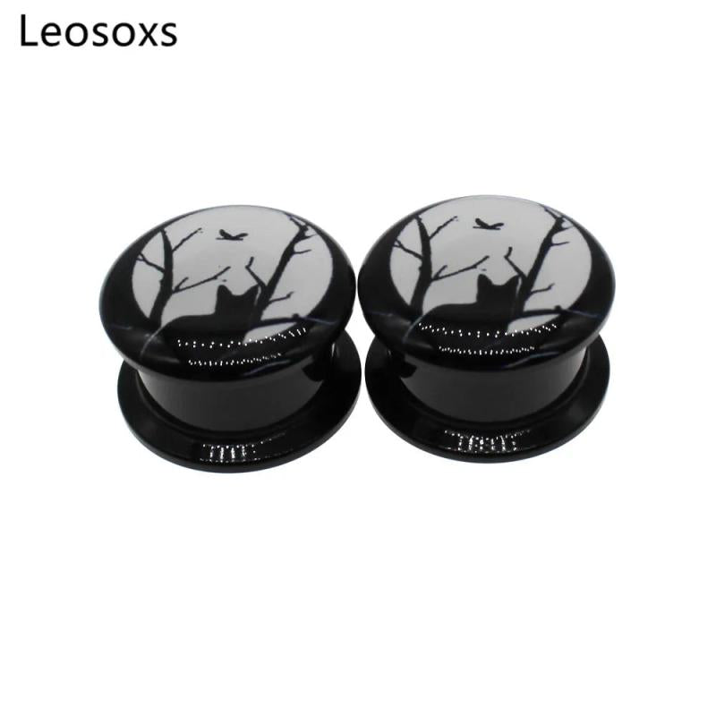 2pcs Hot Acrylic Ear Stud Thread Tunnel Earplugs 4-25mm Piercing Jewelry
