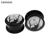 2pcs Hot Acrylic Ear Stud Thread Tunnel Earplugs 4-25mm Piercing Jewelry