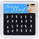 24PCS Colorful Double Crystal Nose Studs Boxed