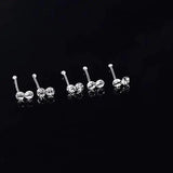 24PCS Colorful Double Crystal Nose Studs Boxed