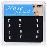 24PCS Colorful Double Crystal Nose Studs Boxed