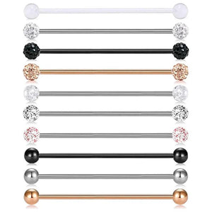 10pcs Stainless Steel Industrial Barbell Earring Body Piercing Jewelry