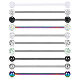 10pcs Stainless Steel Industrial Barbell Earring Body Piercing Jewelry