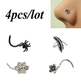 Copper Nose Stud Piercing Set Stainless Steel Nariz Rings 20G