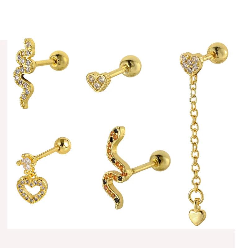 Snake Ear Piercing Set for Tragus Cartilage Earrings