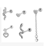 Snake Ear Piercing Set for Tragus Cartilage Earrings