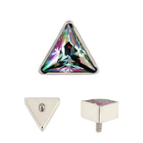 Titanium Triangle CZ Pave Top Labret Stud