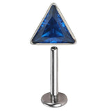 Titanium Triangle CZ Pave Top Labret Stud