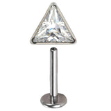 Titanium Triangle CZ Pave Top Labret Stud