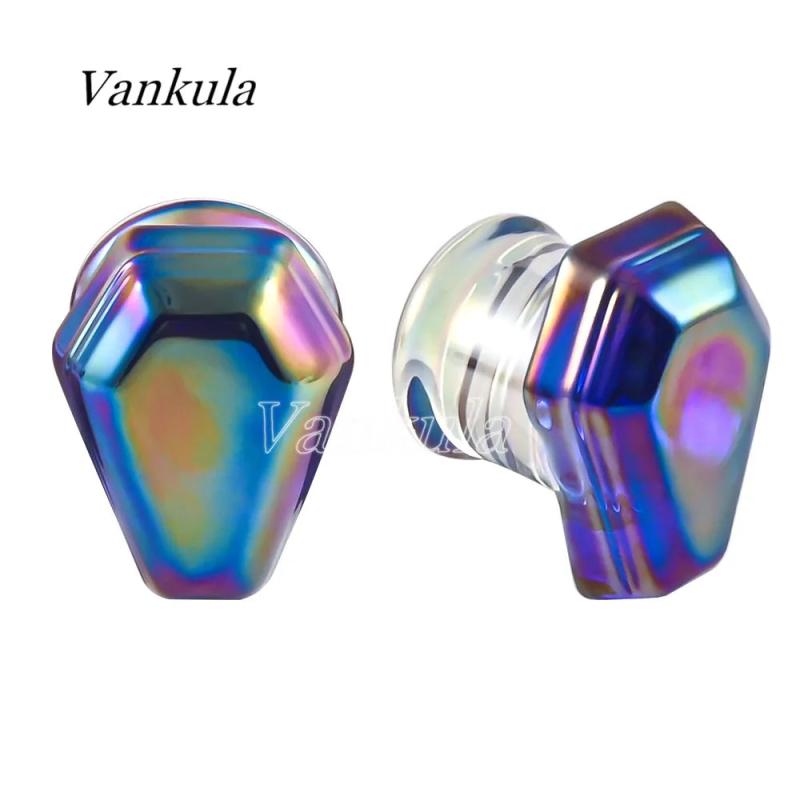 2pcs Rainbow Coffin Glass Ear Plugs Tunnels Ear Expander Gauges Piercing
