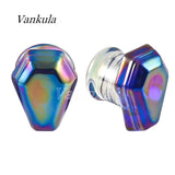 2pcs Rainbow Coffin Glass Ear Plugs Tunnels Ear Expander Gauges Piercing