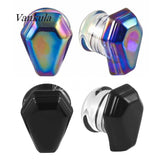 2pcs Rainbow Coffin Glass Ear Plugs Tunnels Ear Expander Gauges Piercing