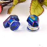 2pcs Rainbow Coffin Glass Ear Plugs Tunnels Ear Expander Gauges Piercing