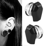 2pcs Rainbow Coffin Glass Ear Plugs Tunnels Ear Expander Gauges Piercing