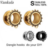 Vankula 316L Stainless Steel Ear Plugs Tunnels Body Piercing Jewelry