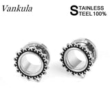 Vankula 316L Stainless Steel Ear Plugs Tunnels Body Piercing Jewelry