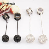Vankula Stainless Steel Dangle Earrings Tunnels Ear Plugs Gauges