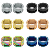 Stainless Steel Screw Earrings Double Flare Tunnel Plugs Ear Gauges