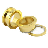 Stainless Steel Screw Earrings Double Flare Tunnel Plugs Ear Gauges
