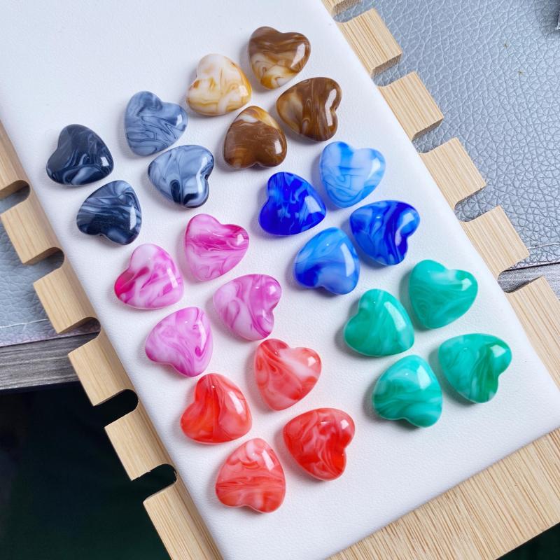 20pcs Acrylic Heart Shape Balls Nose Barbell Earring Piercings Jewelry