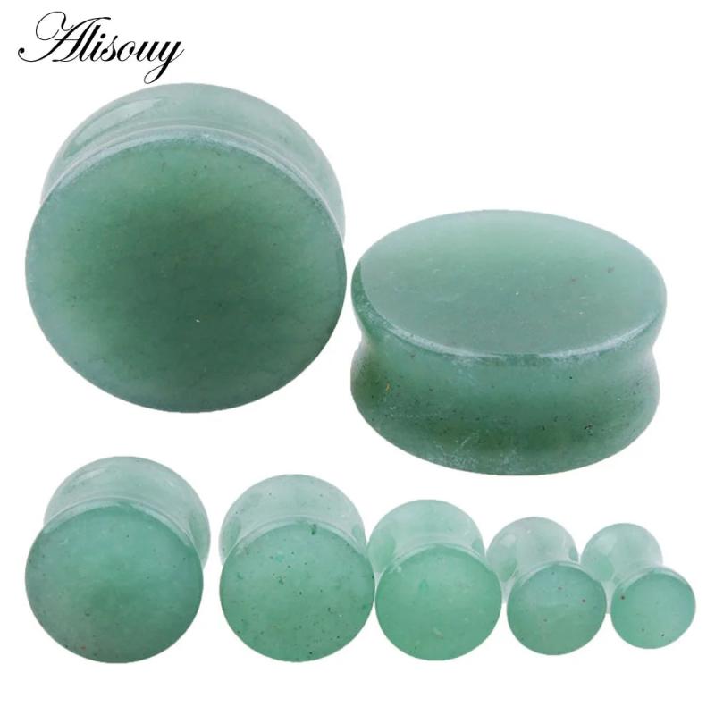 Hematite Stone Ear Plugs Organic Flesh Tunnels Pair