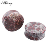 Hematite Stone Ear Plugs Organic Flesh Tunnels Pair