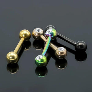 14G G23 Titanium Tongue Piercing Barbell Nipple Rings Body Jewelry