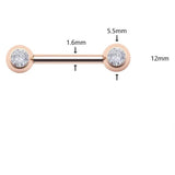 14G G23 Titanium Tongue Piercing Barbell Nipple Rings Body Jewelry