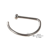 4PCS G23 Titanium Nose Ring Horseshoe Nostril Piercing Hoop