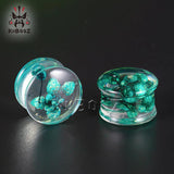 Green Yellow Flower Acrylic Ear Plugs Gauges Piercing Earring Tunnels