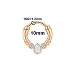 16G Stainless Steel Teardrop Opal Cartilage Earrings