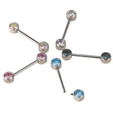 G23 Titanium CZ Zirconia 14G Nipple Ring Barbell
