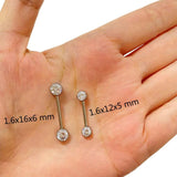 G23 Titanium CZ Zirconia 14G Nipple Ring Barbell