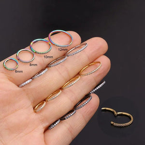 Stainless Steel CZ Nose Belly Nipple Cartilage Body Jewelry