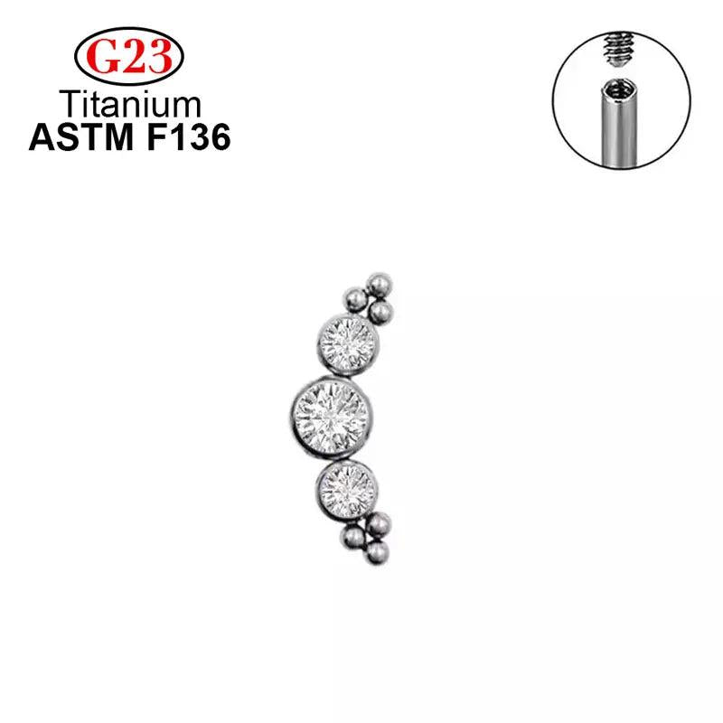 G23 Titanium Opal Earring 16G Labret Piercing Jewelry